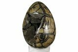 Septarian Dragon Egg Geode - Black Crystals #158336-2